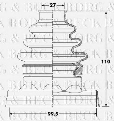 BORG & BECK bcb6191 -  Пыльник, приводной вал